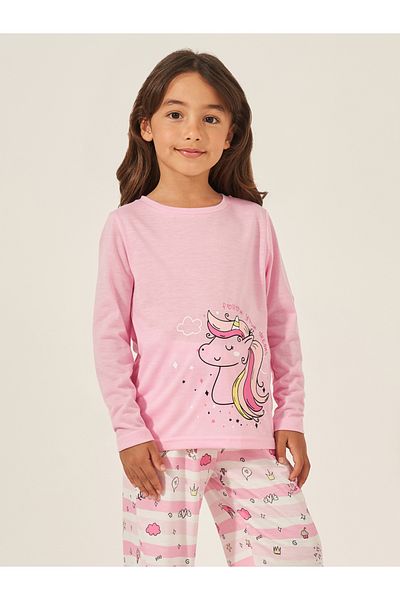 Styli Graphic Print Long Sleeve T-Shirt & Pyjama Set