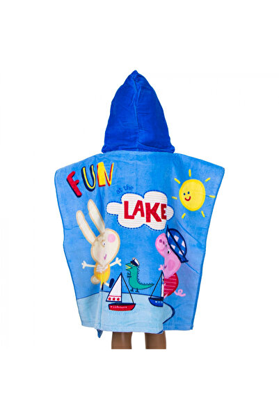 Peppa Pig Prosop poncho pentru copii, 60x120 cm, Albastru, Peppa&George