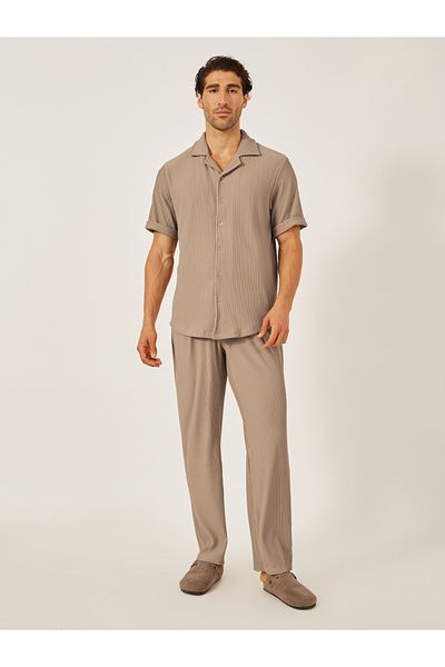 Styli Textured Ribbed Knit Relaxed Fit Shirt and Pants Co-Ords