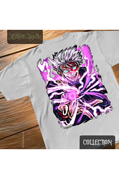 SHINOBIX Jujutsu Kaisen Anime Gojo Satoru Hollow Purple Printed Oversize T-Shirt