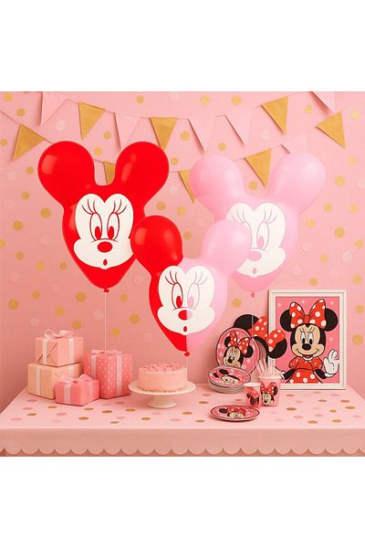 AMSCAN Set of 4 giant latex balloons, Minnie Mouse model, Amscan, 56 cm