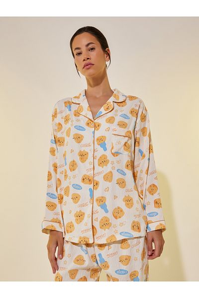 Styli All-Over Print Long Sleeve Shirt and Pyjama Set