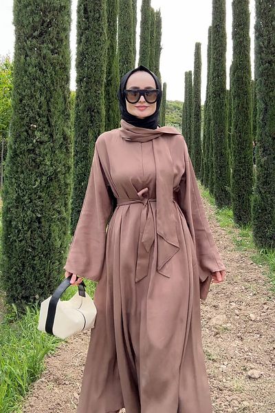 Mevra Shawl Collar Ferace Dress Navy Blue