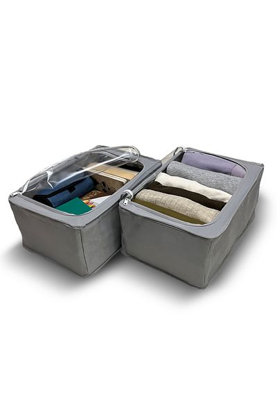 Sertil 1 Piece Window Closet Organizer Foldable Steel Wire Zippered Clothing Organizer
