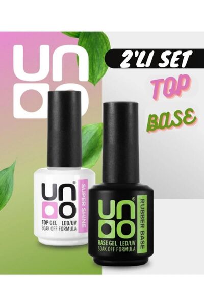 UNO GELPOLİSH Uno Top Coat Super Shine 15ml - Uno Rubber Base Coat 15m