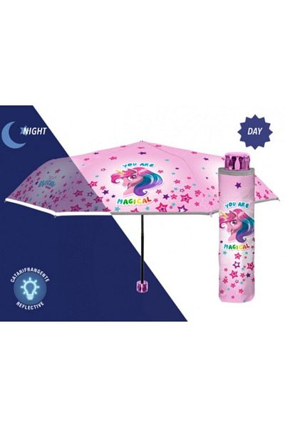 Perletti Pink Umbrella, , Unicorn, 50 Cm, Collection Cool Kids