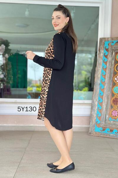 İnce Topuk Patterned Viscose Shirt Dress 5Y130