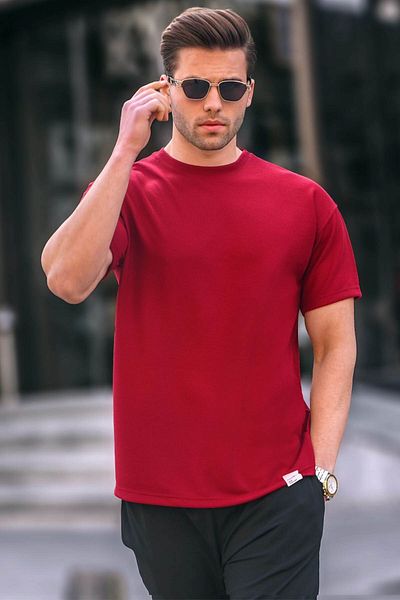 Madmext Ανδρικό T-Shirt Claret Red Regular Fit Basic 6099