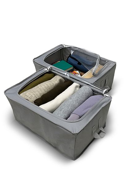 Sertil 4 Pieces Window Closet Organizer Foldable Steel Wire Zippered Clothing Organizer