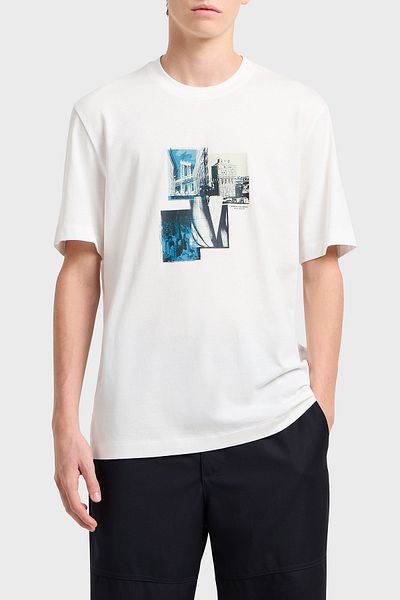 Armani Exchange Armani Exchage Printed 100% Cotton Regular Fit Crew Neck t Shirt Men t Shirt Xm 000269   Af12112