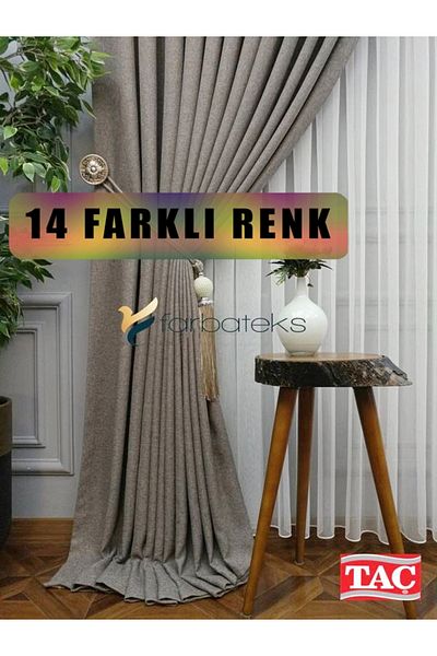 farbateks ستارة خلفية من الكتان باللون الرمادي الفاتح 1e3 ستارة خلفية مطوية