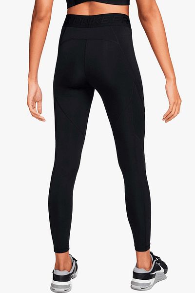 Nike Pro Dri Fit Mid Rise 7/8 Tight Novelty Γυναικείο κολάν για τρέξιμο με τσέπες μαύρο