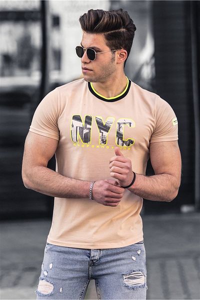 Madmext Ανδρικό μπλουζάκι Camel Printed 4606