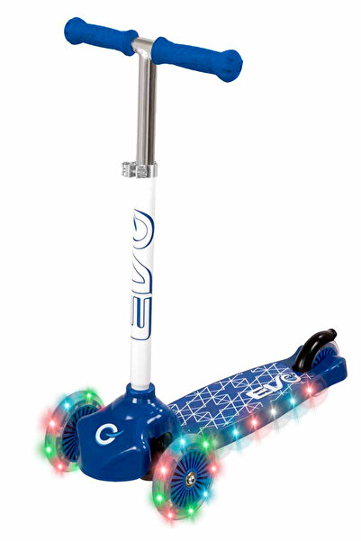 Sportaj Evo Işıklı 3 Tekerlekli Mavi Scooter 3 Yaş ve Üzeri