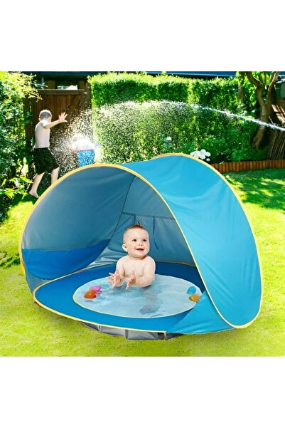 Empria Cort de plaja, cu protectie UV pentru bebelusi si copii, cu piscina, vacanta vara, 117x79x70 cm