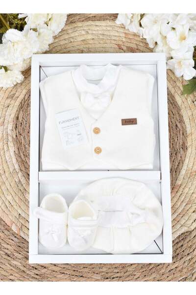 Fun Moment طقم ملابس أطفال "لحظة الفرح" مع صندوق هدايا - 4 قطع