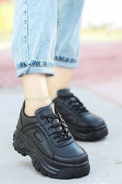 Keys Women's Black Sports Shoes High Sole