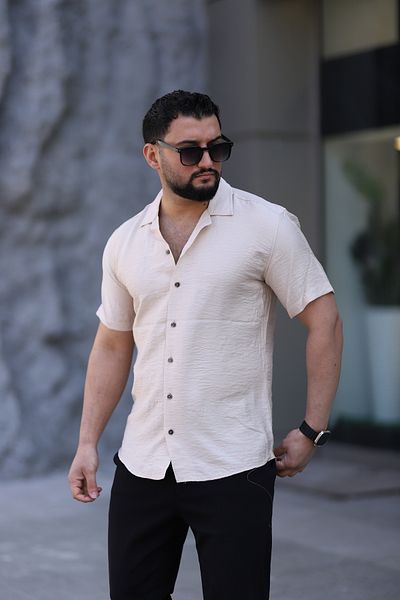 Klothy Ανδρικό κοντομάνικο πουκάμισο με γιακά 2305-1