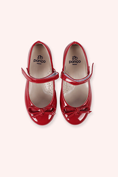 Panço Kız Çocuk Kurdela Detaylı Kırmızı Babet