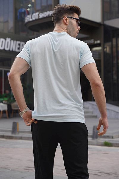 Madmext Μπλε Regular Fit Basic Ανδρικό T-Shirt 6069