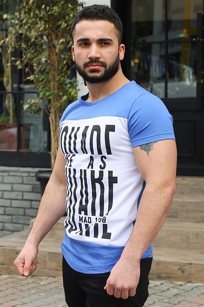 Madmext T-Shirt Saks με λαιμόκοψη Crew 3001