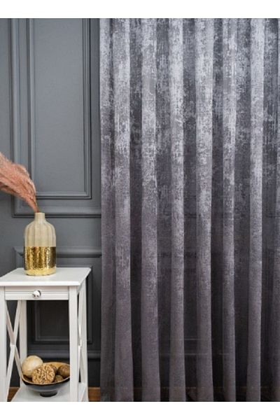 farbateks Cloud Tulle Exculusive Micro Knit 2K Grey-Smoke-Anthracite Tulle Curtain
