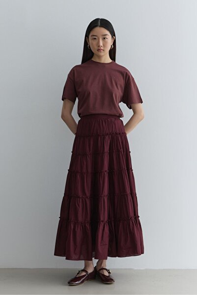 Fahhar Багатошарова спідниця бордового кольору