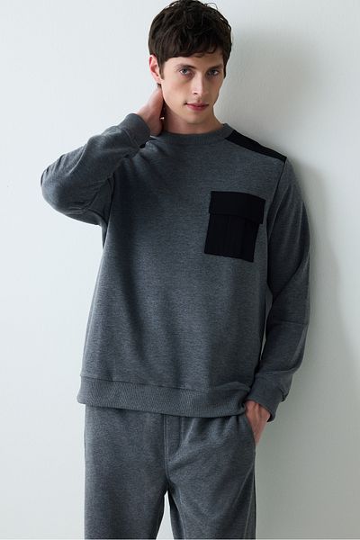 Penti Timeless Anthrazit Melange Sweatshirt für Herren