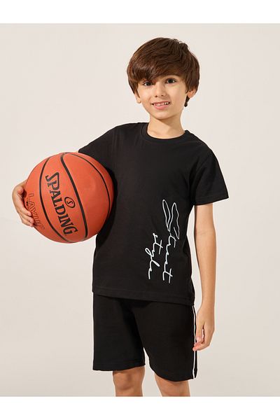 Styli Placement Print T-Shirt and Shorts Co-Ords