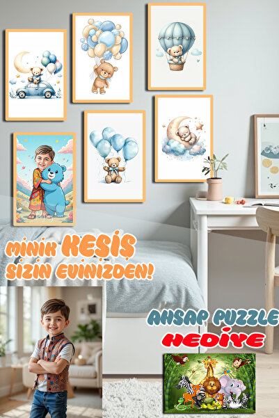 Lotus Digital Fotoğrafını Gönder, Keşiş Hazır! 6 lı Tablo Set Bohem Çocuk Oda...