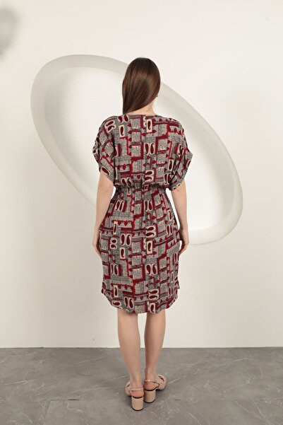 vuvutasarım Viscose Fabric Gimped Women's Midi Beach Dress 25Vl132