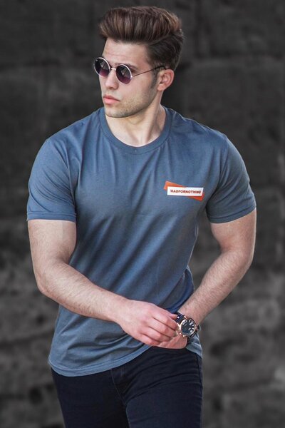 Madmext تي شيرت رجالي مطبوع مدخن 5270