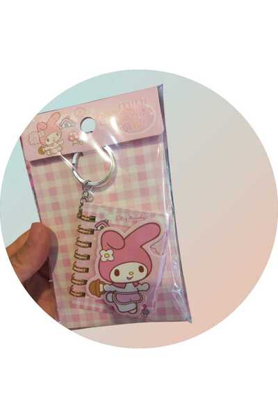 zeynobella دفتر ملاحظات صغير وسلسلة مفاتيح من سانريو، كورومي، ماي ميلودي، سينامورول، قطعة واحدة