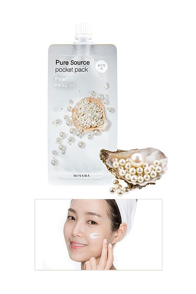 Missha Pearl Extract Brightening & Moisturizing Sleeping Mask Pure Source Pocket Pack (Pearl) 10ml