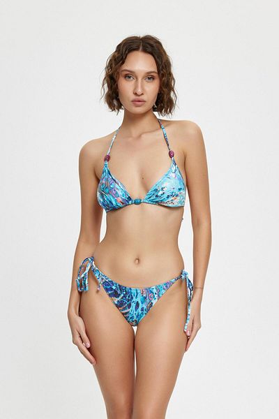 Louren B11050 Triangle Beaded Bikini Set Blue