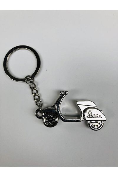 Mega Oto Market Metal Vespa Keychain Auto Car Chrome N11.6627