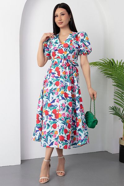 PULLIMM Rochie din popelin floral cu guler pentru bebeluși GRS3467