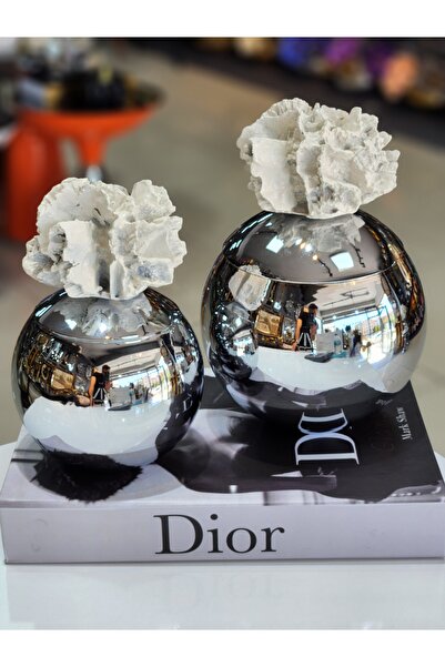 Armağan Mercan Kutu Yuvarlak 2li Set Silver Ve Beyaz