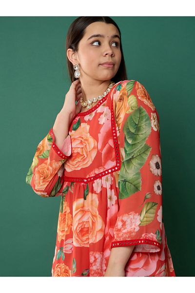 NOH-VOH By Styli Floral Print Kurta With Sharara Pants