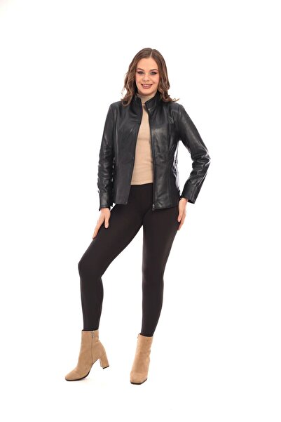 Generic Brand Black Women's Genuine Leather Jacket