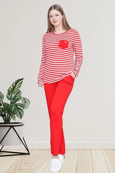 Mecit Pijama Long Sleeve,Striped,Cotton Women's Pajamas Set