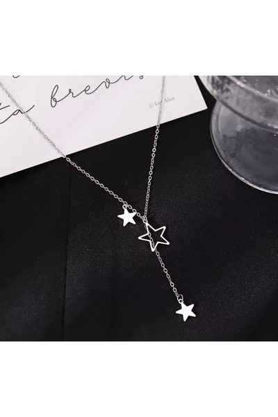 monalisatoka Kadın Gümüş Yıldız Detaylı Zincir Kolye