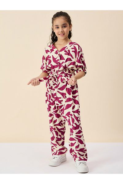 Stylo Bug By Styli Floral Print Rayon Jumpsuit for Girls