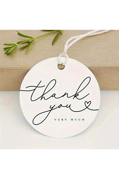 Hiras Dizayn 70Ad 5cm Thank You Written Plain Round Hole Shake Label Thank You Card Clothing Packaging Card