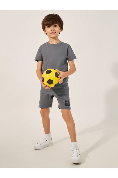 Styli Badge Detail Short Sleeve T-Shirt and Shorts Co-Ords