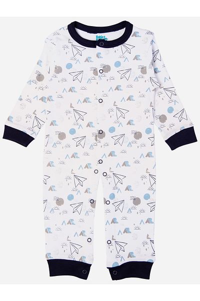 Babies Basic By Styli Printed Cotton Long Sleeves Sleepsuit