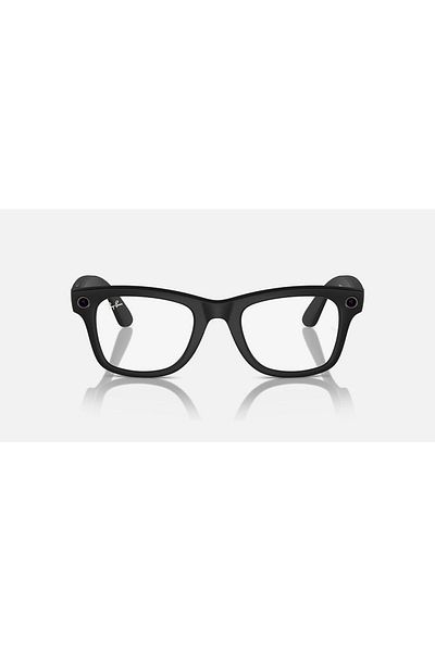 Ray-Ban نظارات ميتا واي فيرير الانتقالية باللون الأسود غير اللامع / الأخضر الشفاف