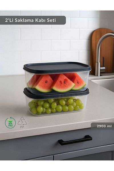 Jet's Home Rectangular 2-Piece Storage Container Bpa Free Suitable Nutrition Container for Deep Freezer 2900 ml