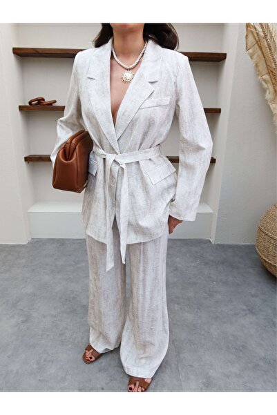 ESRAHELVACI Linen Jacket Trousers Set