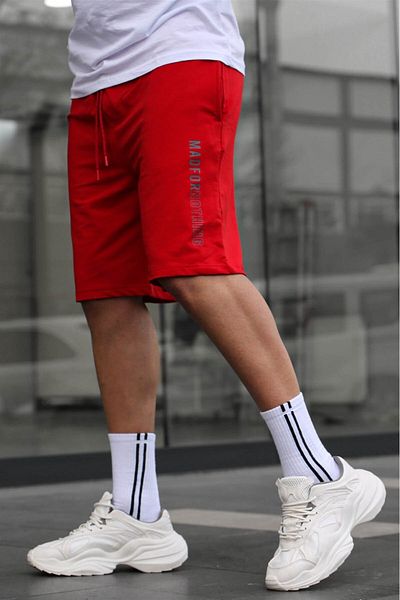 Madmext Red Capri Shorts 5403